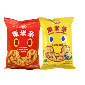 四洲粟米条85g/60g*6包原味芝士味休闲膨化食品栗米条