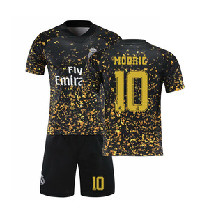 1920赛季皇马主场夺冠纪念版球衣皇马34冠足球服儿童套装送袜子