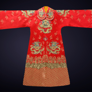 京剧戏曲蟒袍男昆曲龙蟒红色机绣龙袍戏服驸马状元戏曲服装