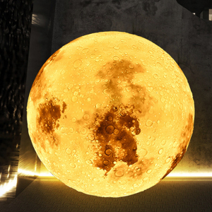 户外月球灯吊灯立体3d造型餐厅酒吧店铺商用大型落地月亮灯星球灯