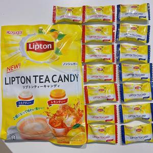 日本进口春日井lipton立顿糖果袋装柠檬红茶奶茶味水果硬糖喜糖