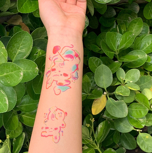 纹身贴纸卡通可爱童趣兔子草莓少女防水纹身贴女小图案系贴纸