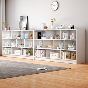 柜子储物柜客厅展示柜收纳书柜实木色小置物柜矮书架置物架组合柜