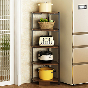 转角置物架厨房落地多层三角架家用省空间墙角放锅具收纳储物架子