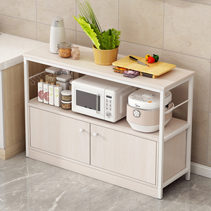 厨房柜子储物柜家用切菜桌子多功能橱柜置物架落地带门碗柜收纳柜