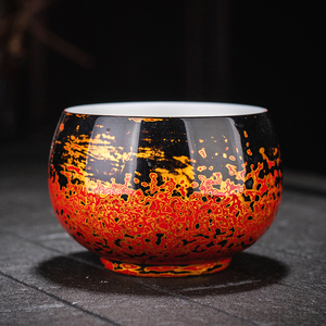 萧家德化白瓷漆器茶具手工大漆羊脂玉茶杯主人杯陶瓷品茗杯