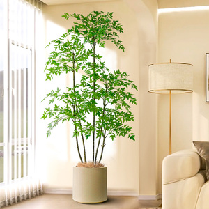 南天竹假花仿真花摆设大型仿真绿植盆栽室内客厅落地装饰仿生植物
