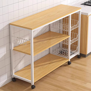 厨房备餐柜储物柜收纳柜置物架落地靠墙铁艺多层可移动柜子餐边柜