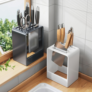 厨房不锈钢刀架台面款置物架壁挂放刀收纳菜刀架挂墙刀具家用刀座