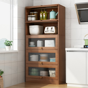 餐边柜厨房多功能翻盖式收纳柜置物柜落地多层碗柜子储物柜橱柜子