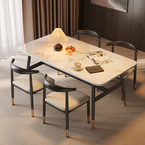 北欧家用餐桌小户型长方形吃饭桌子快餐商用出租房简易餐桌椅组合