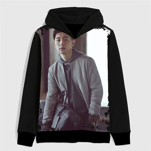 邓伦周边 同款卫衣长袖黑色连帽外套衣服潮流个性男生男款定制