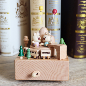 木质音乐盒八音盒手工diy女生创意网红实用儿童生日礼物女孩魔盒