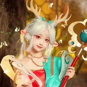 遇见神鹿瑶假发女长发王者荣耀cos巴宝莉同款全头套洛丽塔公主