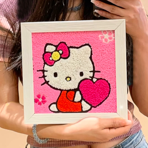 hellokitty纸浆画手工diy材料制作卡通可爱kt猫彩泥画kitty纸巾kt