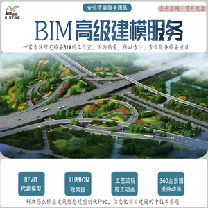 bim三维建模施工工艺动画制作道路桥梁D3d模型渲染效果图鸟瞰代做