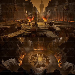 ue4影视级暗黑风地狱3d模型 哥特式城堡雕像熔浆 场景cg素材0148