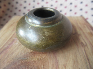 明清老石雕赏石高古瓷器铜器摆件配件杂项包老 清代铜墨水壶