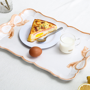 希尔 欧式家用小号托盘 大号长方形餐盘塑料水杯可爱装水果的盘