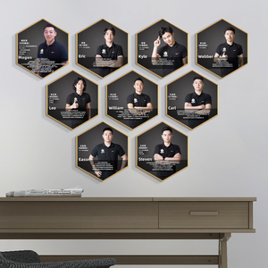 教师简介相框铝合金亚克力形象墙可换画面框可定制学校教练展示墙