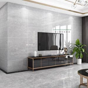现代全瓷中板大理石客餐厅背景墙瓷砖400x800室内卫生间灰色墙砖