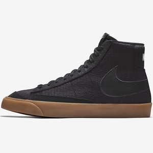 耐克nike blazer新款定制秋冬男女款板鞋中帮软底灯芯绒黑正品潮