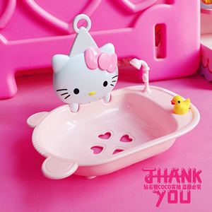 卡通可爱helloKitty凯蒂猫香皂盒沥水肥皂架无痕贴浴室卫生间皂托