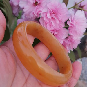 新疆克拉玛依金丝玉彩玉戈壁地表籽料杜热红手镯60圈口#056