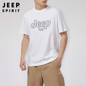 jeep吉普短袖男夏季圆领半袖上衣简约百搭舒适休闲男生t恤打底衫