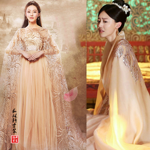 影视古装三生三世十里桃花枕上书黄梦莹素锦同款古装汉服表演服装