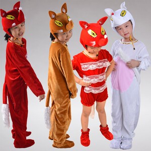 小狐狸儿童动物表演服幼儿园演出服装卡通话剧舞台装道具摄影衣服