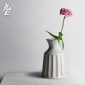 ins风日式陶瓷花瓶手工简约创意干花器家居复古客厅饰品室内摆件