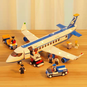 小鲁班拼装积木飞机模型六一儿童节礼物男孩益智玩具小颗粒6-12岁
