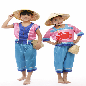 小赶海演出服小荷风采儿童舞蹈节目服装道具帽子赶海的姑娘表演服