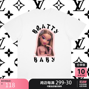 bratty baby贝兹娃娃欧美辣妹风Y2K芭比宽松古着短袖T恤