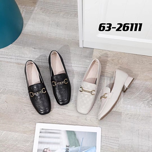 曼莎露迪法兰西2022秋款专柜正品牛皮女鞋粗跟单鞋63-26111