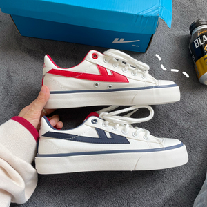 回力鸳鸯女鞋春秋小众设计ins街拍小白鞋2022新款百搭厚底帆布鞋