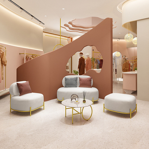 服装店网红沙发轻奢美容院店铺用沙发女装店休息区接待ins风沙发