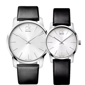 正品ck手表情侣表 简约商务休闲女表男士真皮腕表