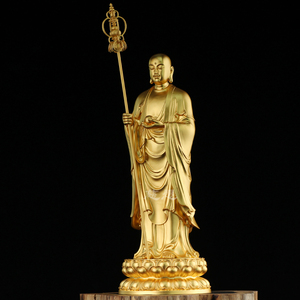 绒沙金镀金小地藏王佛像车载地藏菩萨办公室小摆件结缘佛堂3人付款33