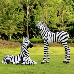 户外园林景观斑马雕塑  别墅花园装饰庭院玻璃钢草坪仿真动物摆件