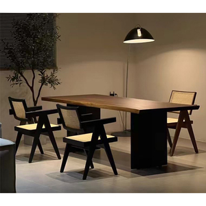 简约现代实木电脑桌客厅大长书桌工作台大板家用餐桌一体办公桌子