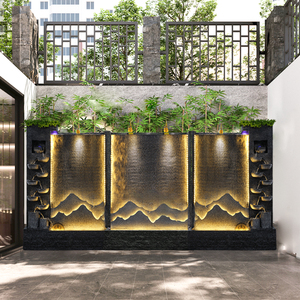 水幕墙流水屏风公司酒店假山喷泉景观摆件户外庭院流水墙鱼池装饰