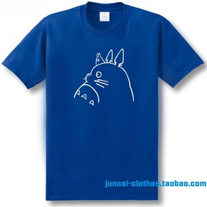 龙猫短袖纯棉圆领T恤Totoro宫崎骏卡通漫画周边男女情侣衣服