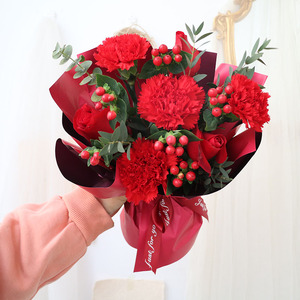 康乃馨小花束毕业季北京杭州天津花店同城速递送同事送老师新年花