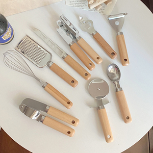 ins日式简约实木厨房家用小工具厨具套装餐厅好看新房用品仪式感