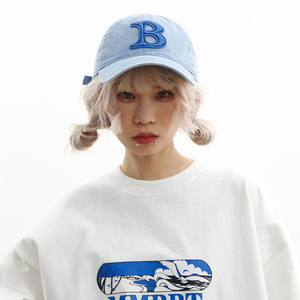 beamlife22ss夏季新品字母b水洗做旧棒球帽子男女软顶遮阳鸭舌帽