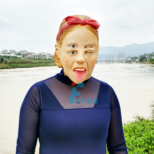 万圣节cos搞怪重影美女面具头套化妆舞会成人派对搞笑乳胶头套