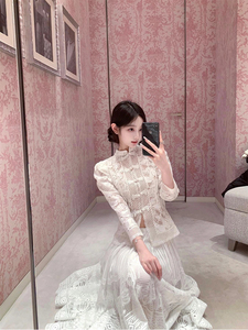 新中式旗袍订婚礼服高级感小洋装两件套今年流行漂亮小香风套装裙