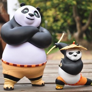 功夫熊猫手办摆件猫公仔存钱罐草帽熊猫电影功夫明星儿童生日礼物